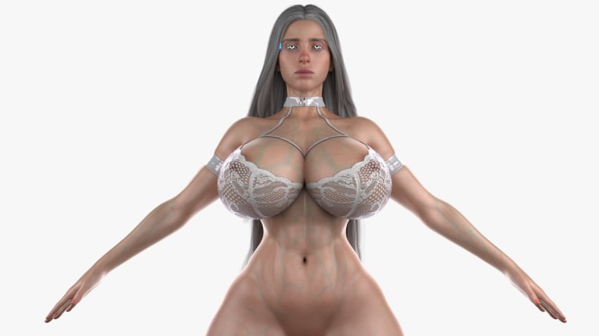 1girls 3d alternate_breast_size big_breasts billie_eilish female female_only giant_breasts huge_breasts large_breasts lingerie solo tagme veins white_hair