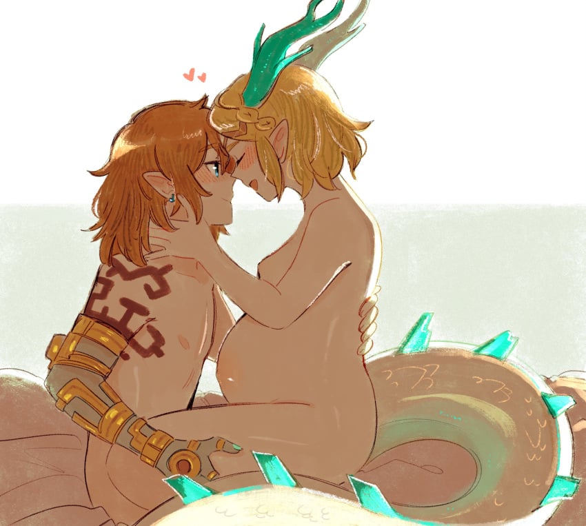 1boy 1girls ange_(angeban93) blonde_hair blue_eyes blush body_markings breasts brown_hair completely_nude completely_nude_female completely_nude_male cute dragon_zelda earrings elf female hand_on_back hand_on_neck hand_on_thigh light_dragon_(totk) link link_(tears_of_the_kingdom) male nintendo nipples pregnant pregnant_female pregnant_sex princess_zelda small_breasts smile smiling tears_of_the_kingdom the_legend_of_zelda wholesome zelda_(tears_of_the_kingdom) zenpornmonk