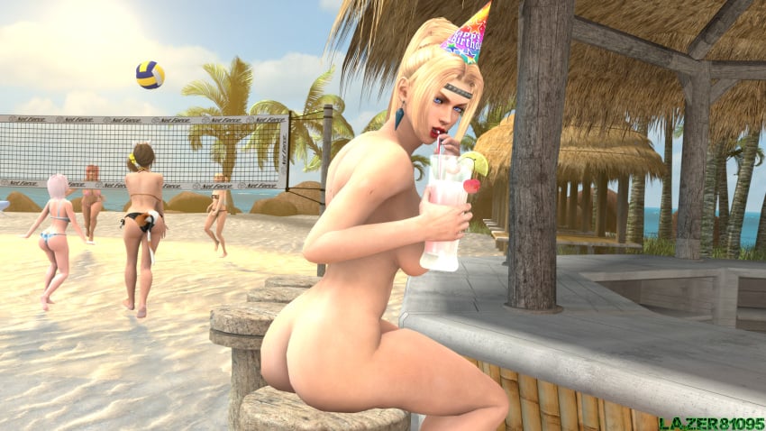 1080p 1920x1080 3d 5girls ass barefoot beach beverage big_ass big_breasts birthday birthday_hat birthday_suit blue_eyes breasts day dead_or_alive dead_or_alive_5 dead_or_alive_5_last_round dead_or_alive_6 dead_or_alive_xtreme_venus_vacation drinking drinking_glass drinking_straw earrings female female_focus female_only hi_res high_ponytail high_resolution hips honoka_(doa) jewelry lazer81095 lipstick long_hair luna_(doa) marie_rose misaki_(doa) multiple_girls multiple_sources ninja_gaiden outdoors ponytail public_nudity rachel_(ninja_gaiden) red_lipstick sand source_filmmaker sun sunlight tagme tecmo updo volleyball volleyball_(ball) volleyball_net wide_hips