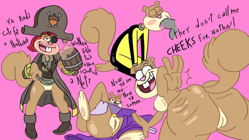 1girls alcohol anthro ass big_ass blowjob breasts brown_fur clothing dat_ass dialogue drunk fat_ass female female_only furry furry_only hat jones_boi large_ass mammal nickelodeon open_mouth penis pirate pirate_hat pirate_outfit pussy rodent sandy_cheeks slapping_ass spongebob_squarepants squirrel tail text tree_squirrel