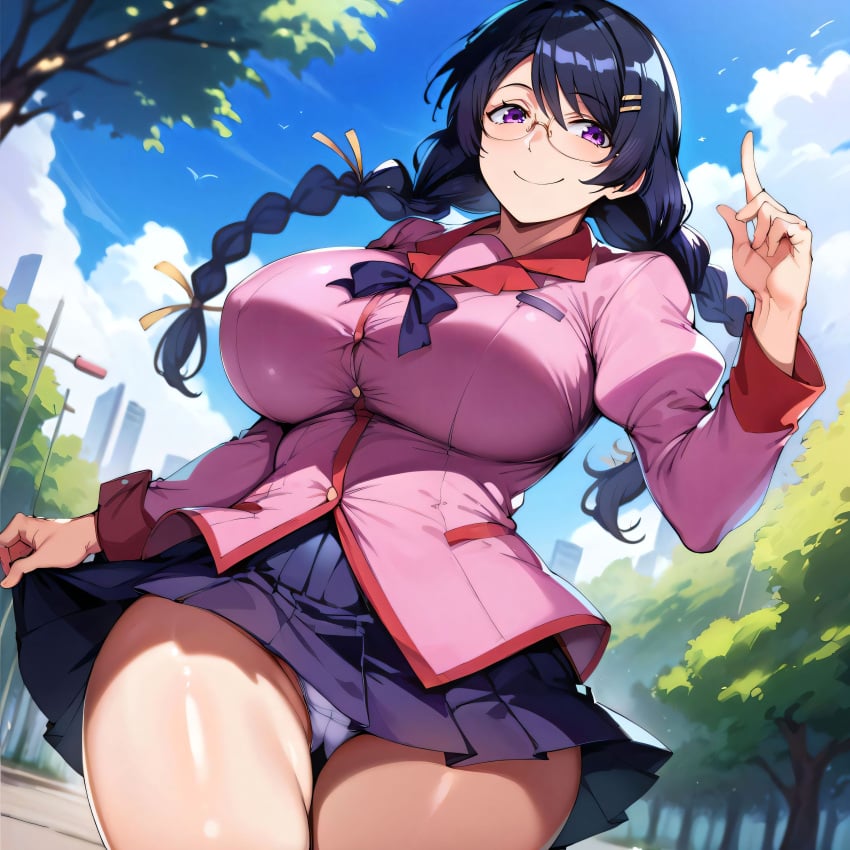 1girls ai_generated alternate_breast_size ass ass_focus bakemonogatari big_breasts bikini blowjob bostin breasts busty cowgirl_position cum cum_in_mouth cum_in_pussy cum_inside curvaceous curvy curvy_body curvy_female curvy_figure doggy_style fellatio female from_behind_position hanekawa_tsubasa huge_breasts irrumatio large_breasts missionary_position nipples pussy_focus reverse_cowgirl_position spooning spread_legs sweat sweating sweaty sweaty_body sweaty_breasts swimwear thick_thighs thighs voluptuous