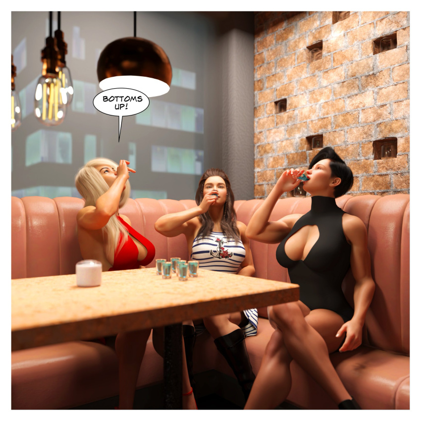 3d 3girls ass big_ass big_breasts breasts bust busty chest curvaceous curvy curvy_figure female female_focus hips hourglass_figure huge_ass huge_breasts human large_ass large_breasts legs light-skinned_female light_skin mature mature_female original original_character original_characters robolord slim_waist thick thick_hips thick_legs thick_thighs thighs voluptuous waist wide_hips