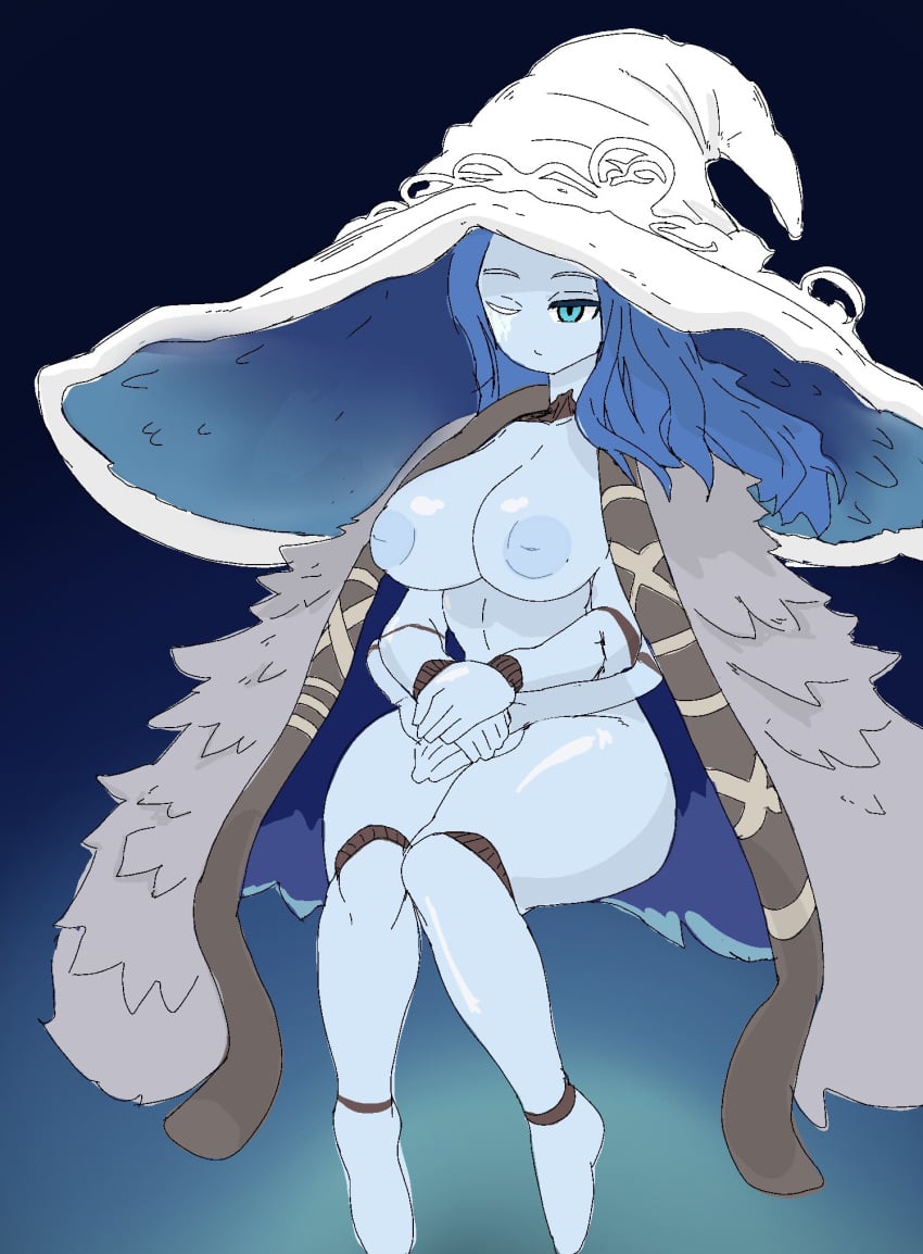 1girls big_breasts blue_body blue_eyes blue_hair blue_skin elden_ring female female_focus female_only four_arms fromsoftware fruitheadart large_breasts ranni_the_witch