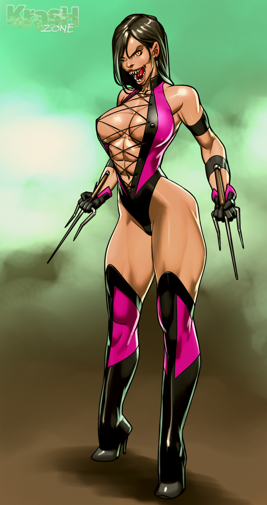 2d breasts erect_nipples fabalex high_heel_boots klassic_mileena kras krashzone legio light-skinned_female mature_female mileena monster_girl mortal_kombat mortal_kombat_3 nightmare_waifu nipples sharp_teeth villainess