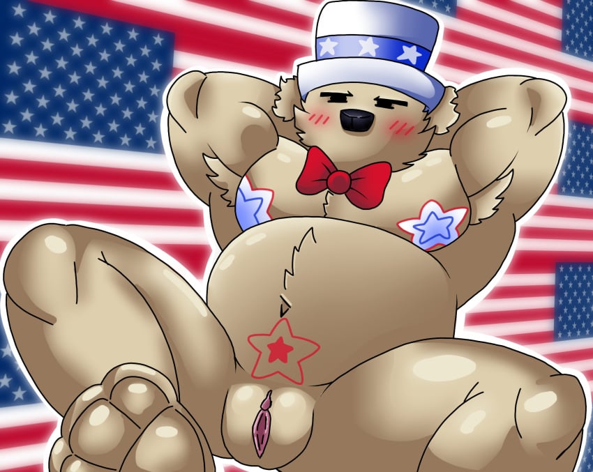 1cuntboy 4th_of_july alex_bearfan_2 american american_flag bara bear_(game) bow buff cuntboy dragooner fluffy hat pussy roblox roblox_game sam_(bear) sam_(game) solo stain tagme tattoo uncle_sam_(bear) vagina