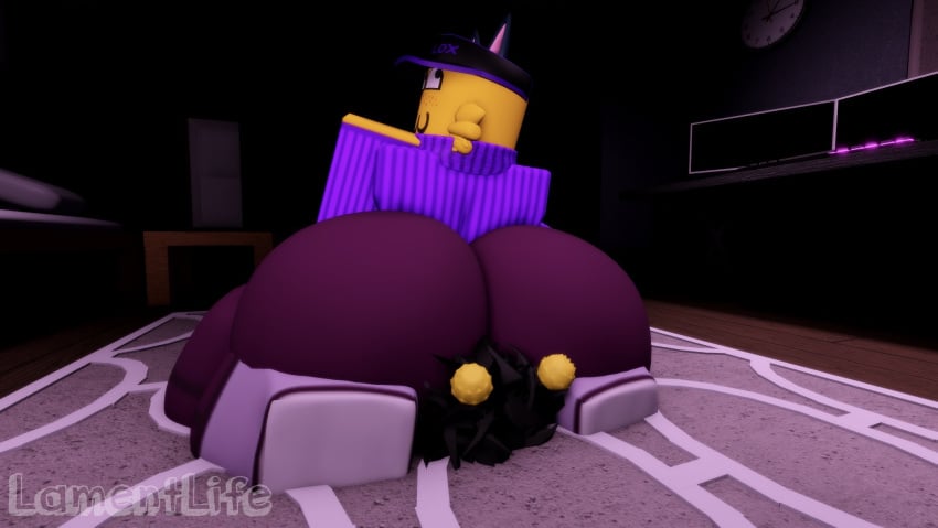 2boys 2femboys 3d :3 ass_smothering bee big_ass bottom_heavy bottom_heavy_femboy cat_ears catboy clothed clothing facesitting femboy femboy_on_femboy furry lamentlife large_ass roblox roblox_avatar robloxian sinfoh_(character) sitting sitting_on_person smothering thick_ass thick_thighs