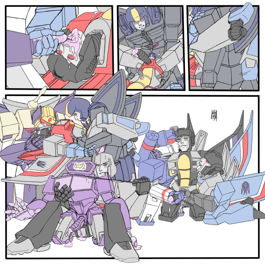 alien alien_humanoid amogus among_us among_us_reference astrotrain blitzwing_(transformers) blowjob comic comic_page comic_panel covered_in_cum cum cum_drip cum_dripping_from_penis cum_dripping_out_of_pussy cum_in_pussy cumming_on_face dick_sitting facial fuck_me_eyes jacking_off jacking_off_another jacking_off_partner kissing kissing_while_penetrated leash leash_and_collar leash_pull licking male nuefass orgy orgy_sex penis pussy_fucking pussy_juice_trail pussy_pounding robot robot_alien robot_humanoid shockwave_(transformers) simple_coloring simple_shading skywarp soundwave starscream thundercracker transformers transformers_g1 vaginal_penetration