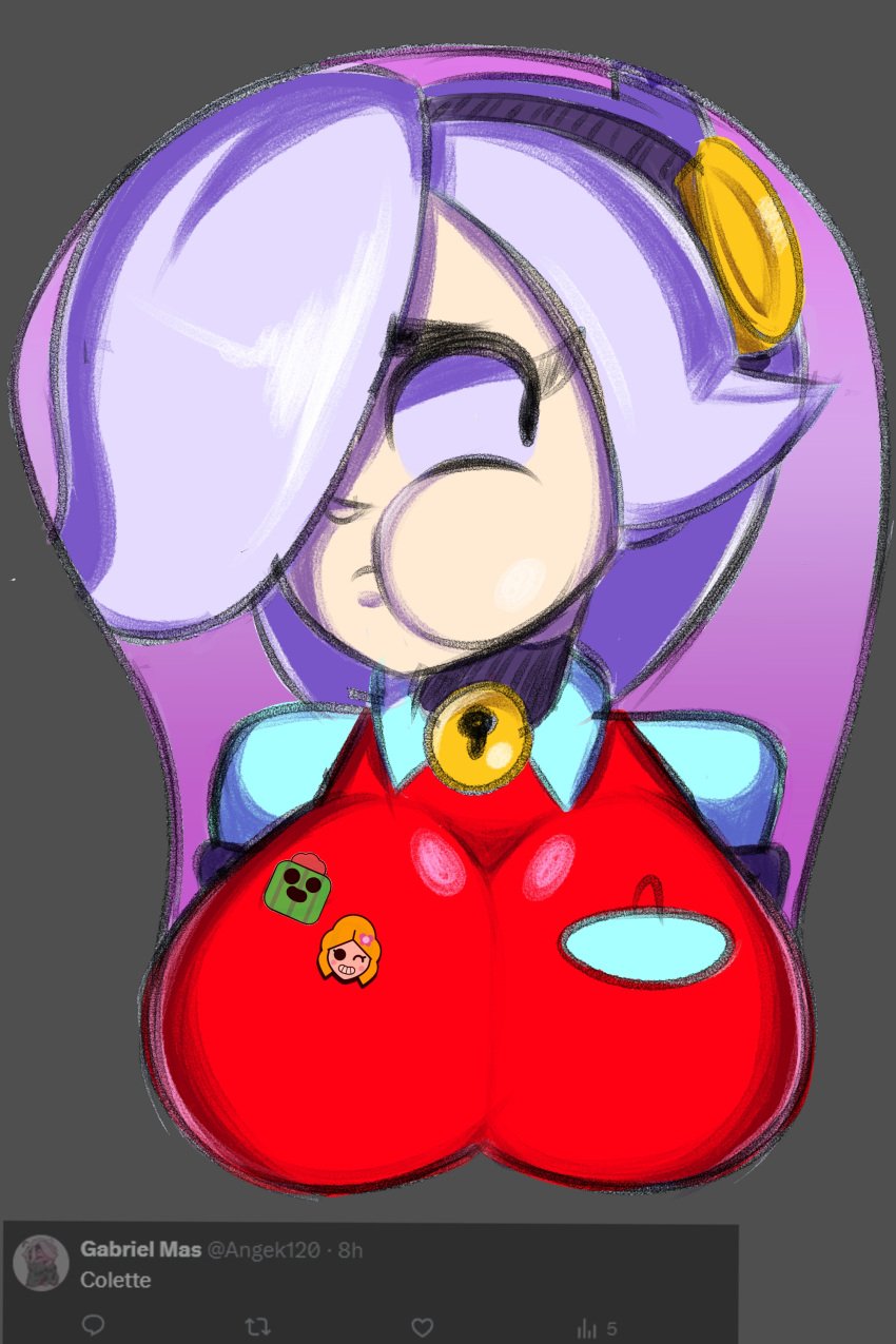 1girls 2024 big_breasts brawl_stars breasts busty colette_(brawl_stars) female mousepad papersketch supercell