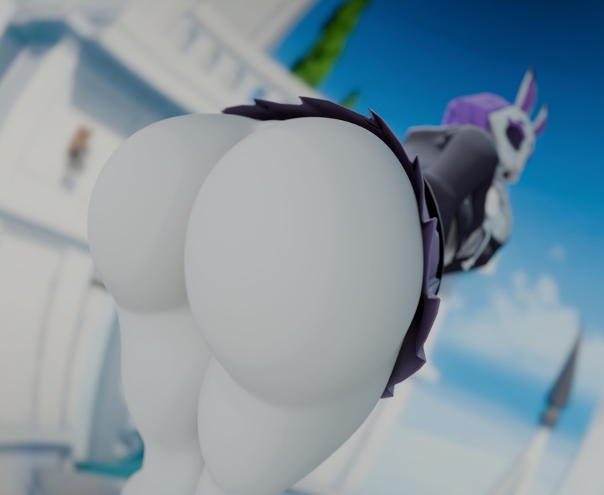 3d ass_focus big_ass fat_ass female_only huge_ass neon_violet neon_white thick_ass vensaku