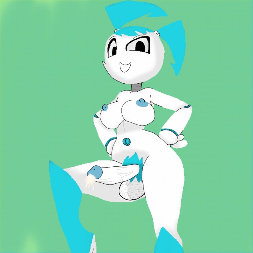 alternate_version_at_source big_breasts cum cumshot futa_only futanari futanari_connoisseur_(artist) grey_impact jenny_wakeman my_life_as_a_teenage_robot nickelodeon nicktoons pubic_hair smiling_at_viewer solo traced traced_art