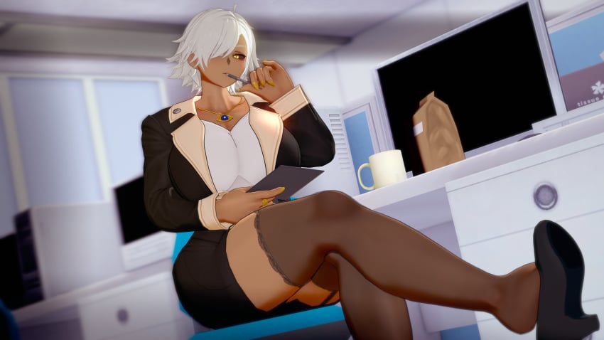 1girls athletic_female business_attire business_suit dark-skinned_female muscular_female neferu_(valiance) original valiance