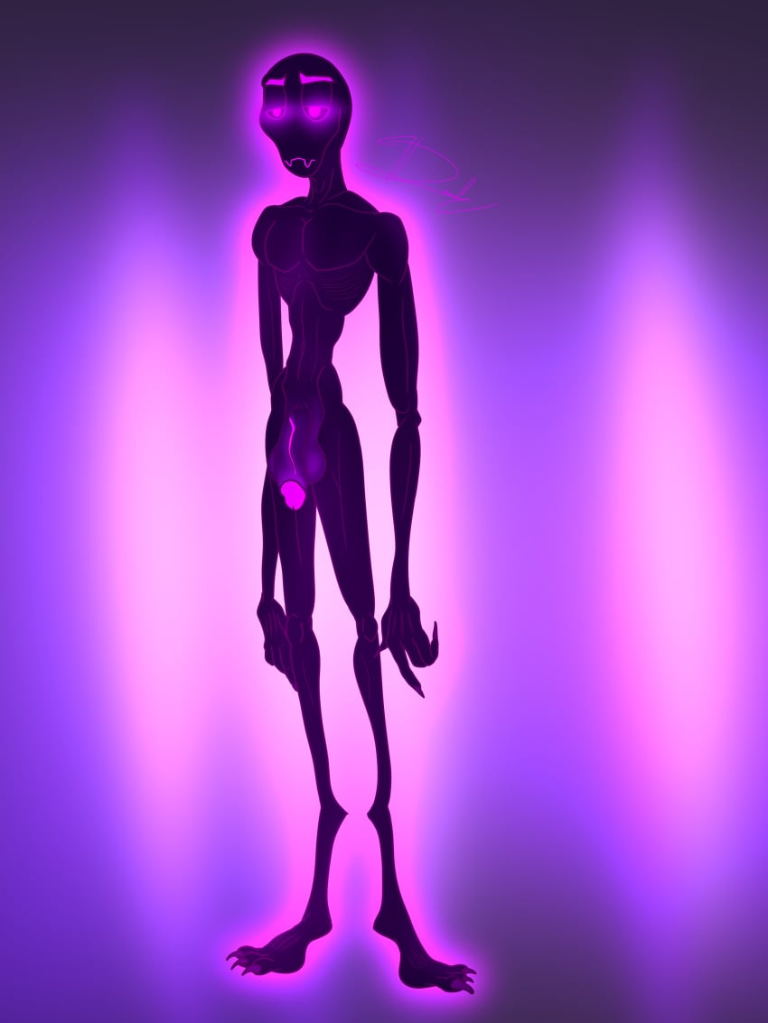 3:4 absurd_res anthro balls big_penis dracul_la enderman fingernails flaccid genitals glowing glowing_body glowing_eyes glowing_genitalia glowing_penis hi_res humanoid larger_male limp_arms long_arms long_body long_fingernails long_fingers long_legs long_penis male mammal microsoft minecraft mojang nails navel penis purple_body purple_eyes purple_penis ribs saggy_balls simple_background size_difference skinny skinny_anthro skinny_humanoid skinny_male slim small_waist solo thin_arms thin_calves thin_legs thin_neck thin_thighs xbox_game_studios