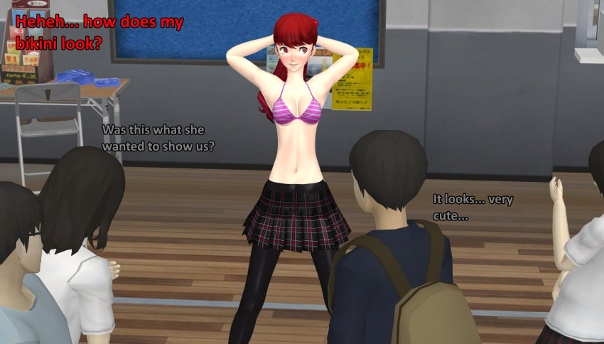 1girls atlus being_watched exhibitionism kasumi_yoshizawa ofugh persona persona_5 public schoolgirl shameless xnalara