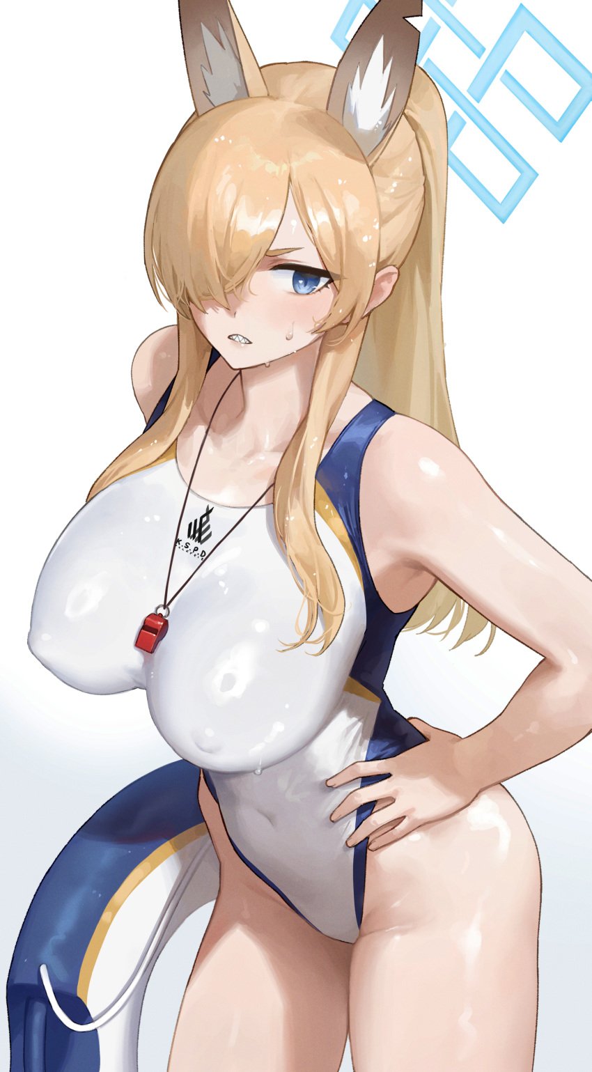 1girls big_breasts blue_archive blush blushing breasts curvaceous curvy curvy_female female female_focus female_only hi_res highres huge_breasts kanna_(blue_archive) large_breasts light-skinned_female light_skin long_hair nhaliz sharp_teeth slim_waist solo solo_female solo_focus thick_thighs thighs