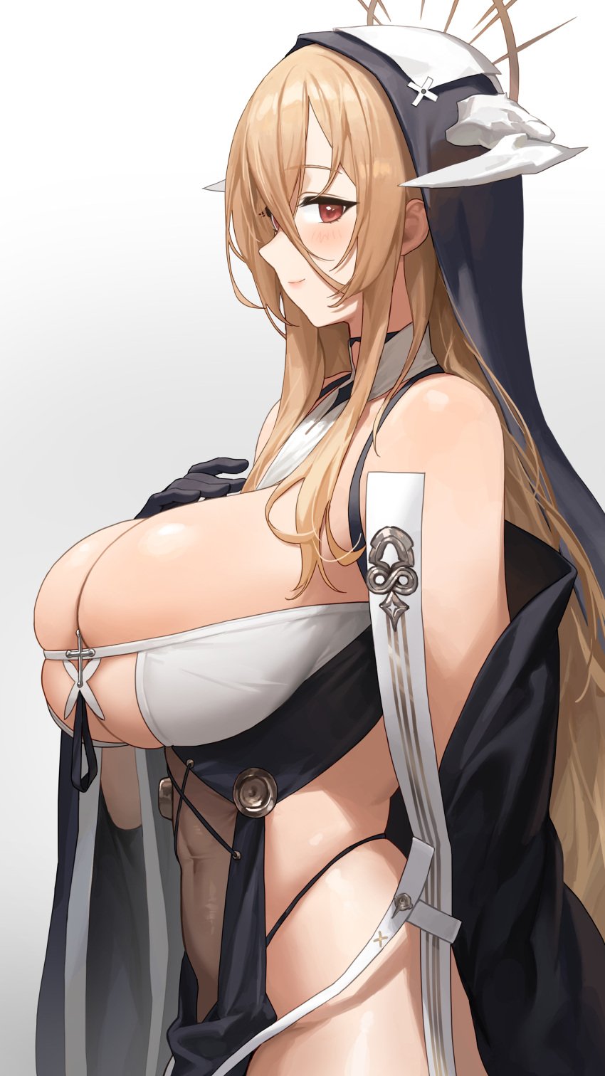 1girls azur_lane big_breasts blonde_hair breasts female female_only hi_res highres huge_breasts implacable_(azur_lane) large_breasts light-skinned_female light_skin nhaliz royal_navy_(azur_lane) solo