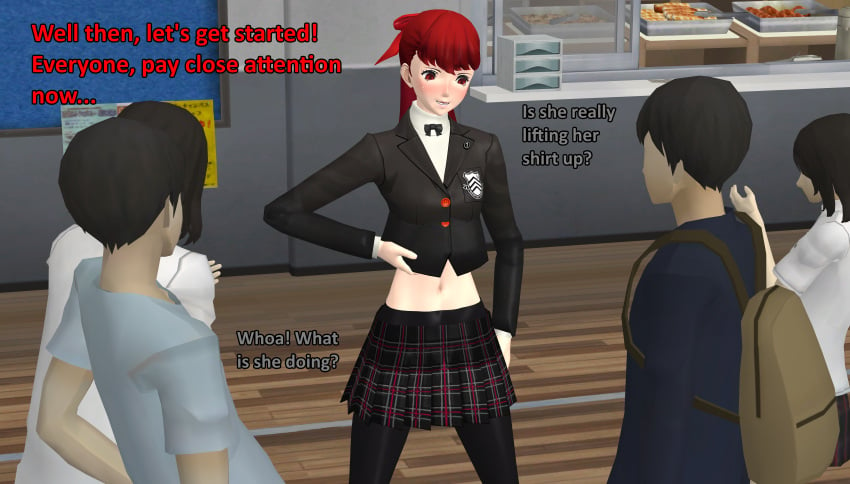 1girls atlus being_watched kasumi_yoshizawa ofugh persona persona_5 public schoolgirl undressing xnalara