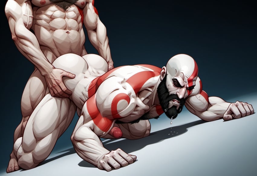 ai_generated all_fours anal anal_sex anal_sex bald_male bald_man bara beard biceps big_penis big_sub_small_top body_hair dutch_angle e facial_hair from_behind gay god_of_war hairy hairy_balls huge_cock kratos looking_at_viewer male male/male male_nipples male_penetrated male_penetrating male_penetrating_male mature mature_male muscular muscular_arms muscular_ass muscular_bottom muscular_legs muscular_male muscular_thighs navel navel_hair nude pecs penis pubic_hair showing_off showing_penis small_top_big_bottom spread_legs