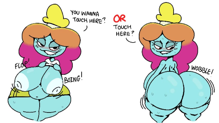 flashing_breasts large_ass large_breasts large_butt large_thighs multicolored_hair presenting presenting_anus presenting_breasts presenting_hindquarters rachel_wilson source_request the_amazing_world_of_gumball theslashfive