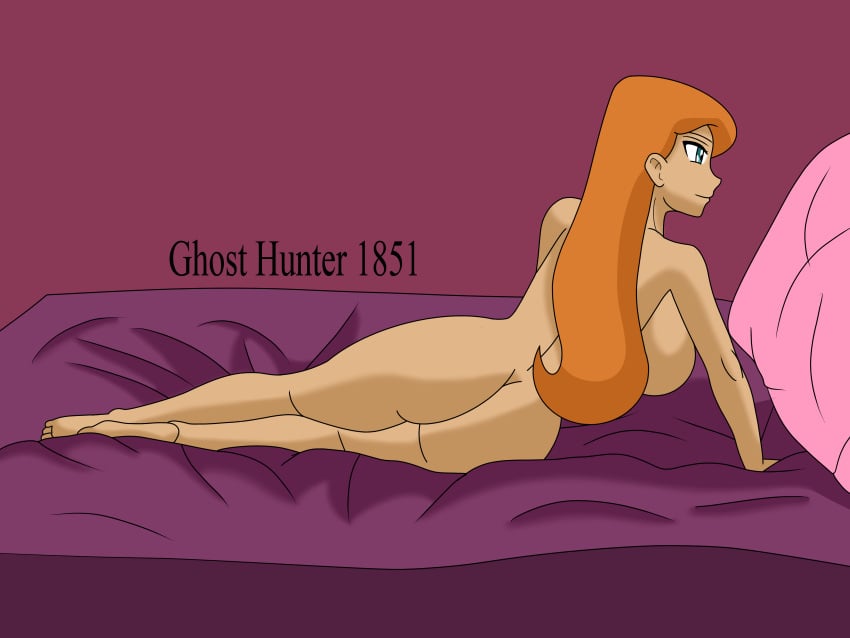 bare_arms bare_ass bare_back bare_legs bare_shoulders bare_thighs barefoot bed bedroom blue_eyes bubble_ass bubble_butt completely_nude completely_nude_female danny_phantom female ghosthunter1851(artist) huge_ass huge_breasts huge_butt jazz_fenton long_hair lying lying_on_side nickelodeon red_hair round_ass round_butt side_view sideboob thick_butt waking_up