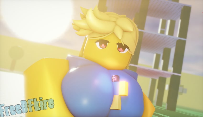 3d :> atmospheric breasts colored cute female female_only focus freedfkire funny furry_only jonkler light meme noob nude nude_female outdoors pov pov_eye_contact r63 red_eyes roblox roblox_avatar robloxian standing tagme unrealistic_proportions yellow_body yellow_hair