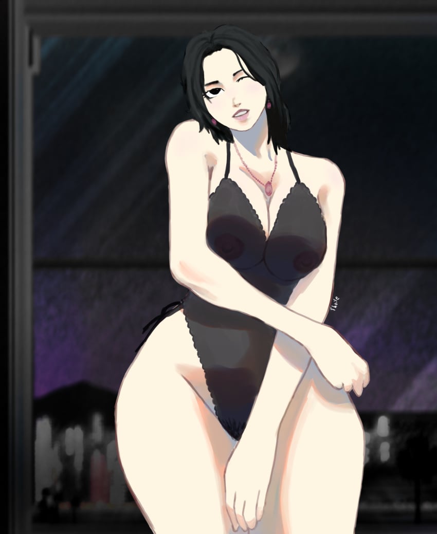 big_breasts earrings lingerie lookism manhwa milf necklace reporter_kim self_upload wide_hips yeonwoo_kim