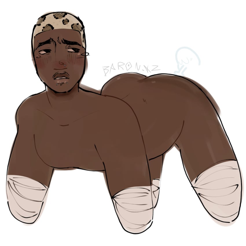 amputee armless armless_amputee baronxz brazilian dark-skinned_male legless legless_amputee limbless limbless_amputee naked naked_male no_clothes painted_hair quadruped quadruple_amputee shy solo_male submissive_male