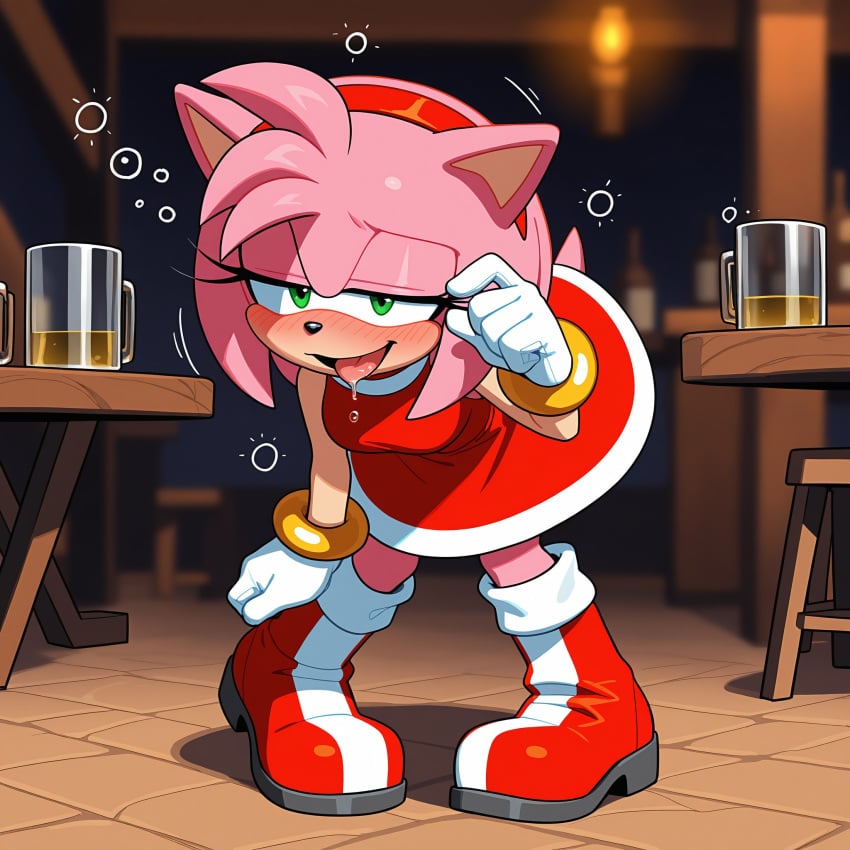 ai_generated amy_rose drunk female furry hedgehog pink_fur sonic_(series) tagme