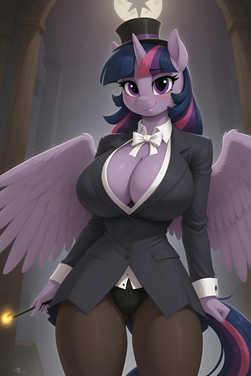 ai_generated alicorn anthro big_breasts cosplay frosting.ai huge_breasts my_little_pony t1g3rbl00d twilight_sparkle_(mlp) zatanna