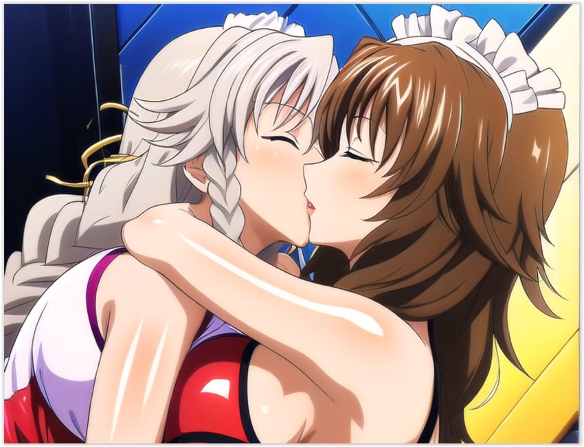 2females 2milfs 2women ai_generated grayfia_lucifuge high_school_dxd lesbian_couple lesbian_domination lesbian_kiss lesbian_sex lovers sapphic venelana_gremory yuri yuri yuri