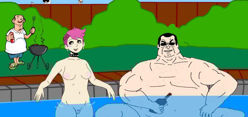1girls boomer breasts chud enbie_girl female i_just_wanna_grill_for_god's_sake meme nipples nonbinary pink_hair trans