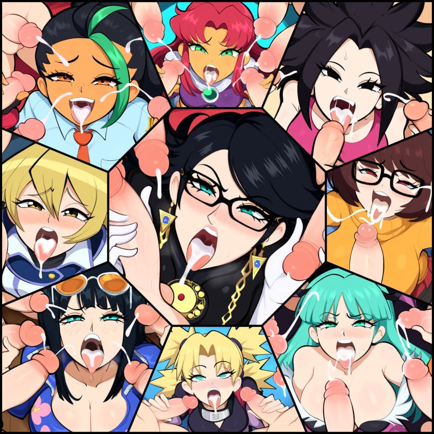 1girls 9girls after_fellatio after_oral ai_generated alexis_rhodes alien alien_girl bayonetta bayonetta_(character) big_penis capcom caulifla clothing collage crossover cum cum_in_mouth dark-skinned_female dark_skin darkstalkers dc dc_comics demon demon_girl dragon_ball dragon_ball_super duel_academy_uniform_(yu-gi-oh!_gx) female from_above group group_sex high-angle_view huge_cock koriand'r latina male morrigan_aensland mullon multiple_boys naruto nemona_(pokemon) nico_robin novelai one_piece penis pokemon_sv red_hair saiyan scooby-doo starfire succubus surrounded surrounded_by_penises tamaranean temari tongue tongue_out velma_dinkley yu-gi-oh! yu-gi-oh!_gx