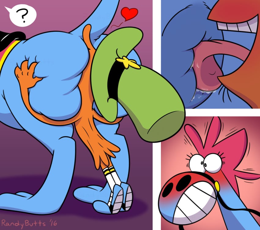 2016 ? alien anal anthro anus ass big_butt blush comic disney duo female feral heart hi_res larger_female male oral randybutts rimming sex size_difference smaller_male star_nomad sylvia toony wander_(wander_over_yonder) wander_over_yonder zbornak