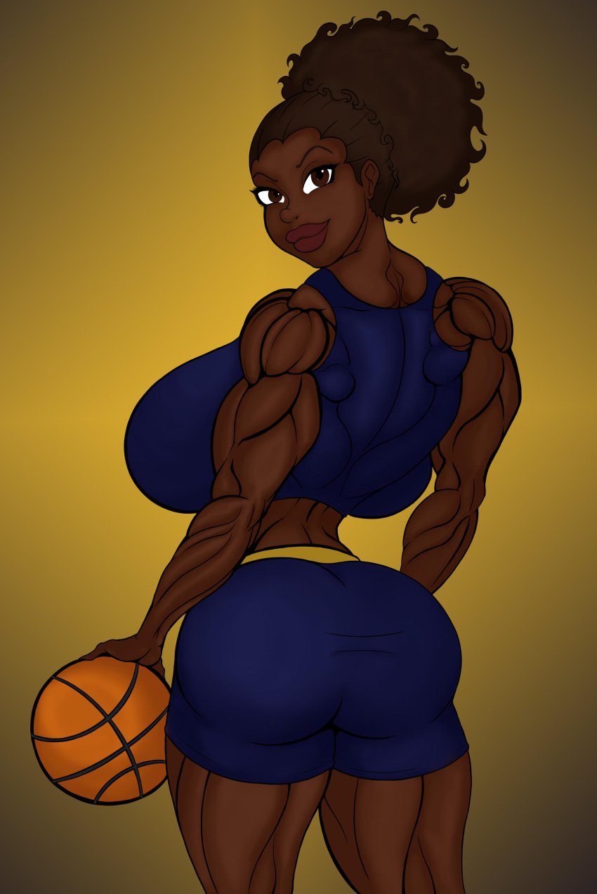 african_female ass dakota_(tomkat96) dark-skinned_female large_ass large_breasts muscular_arms muscular_female quads tomkat96