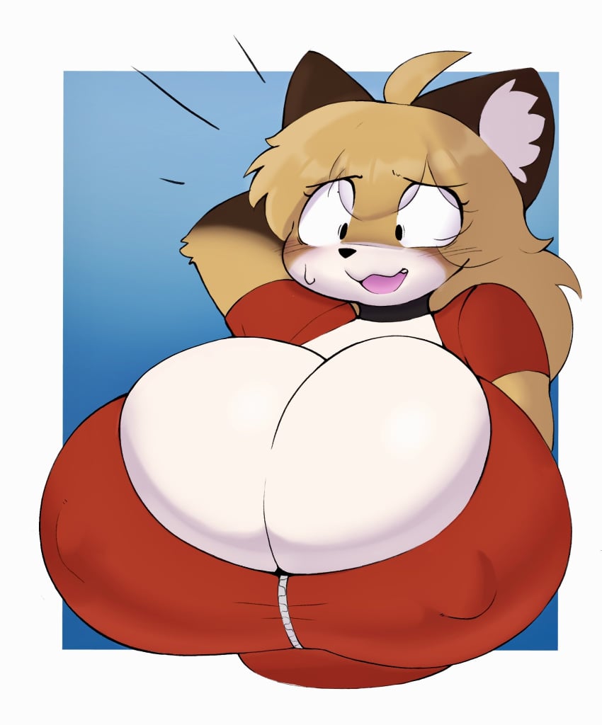 big_breasts breast_expansion breasts cleavage female fujiko_(inazuma_kat) furry furry_female furry_only huge_breasts hyper_breasts inazuma_kat tagme