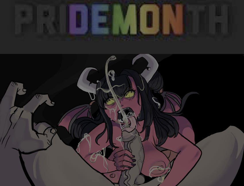 angry demon_girl ejactulation mr.sir_69 nutting pov pride_colors pride_month_2025 safebooru-tan self_upload semen