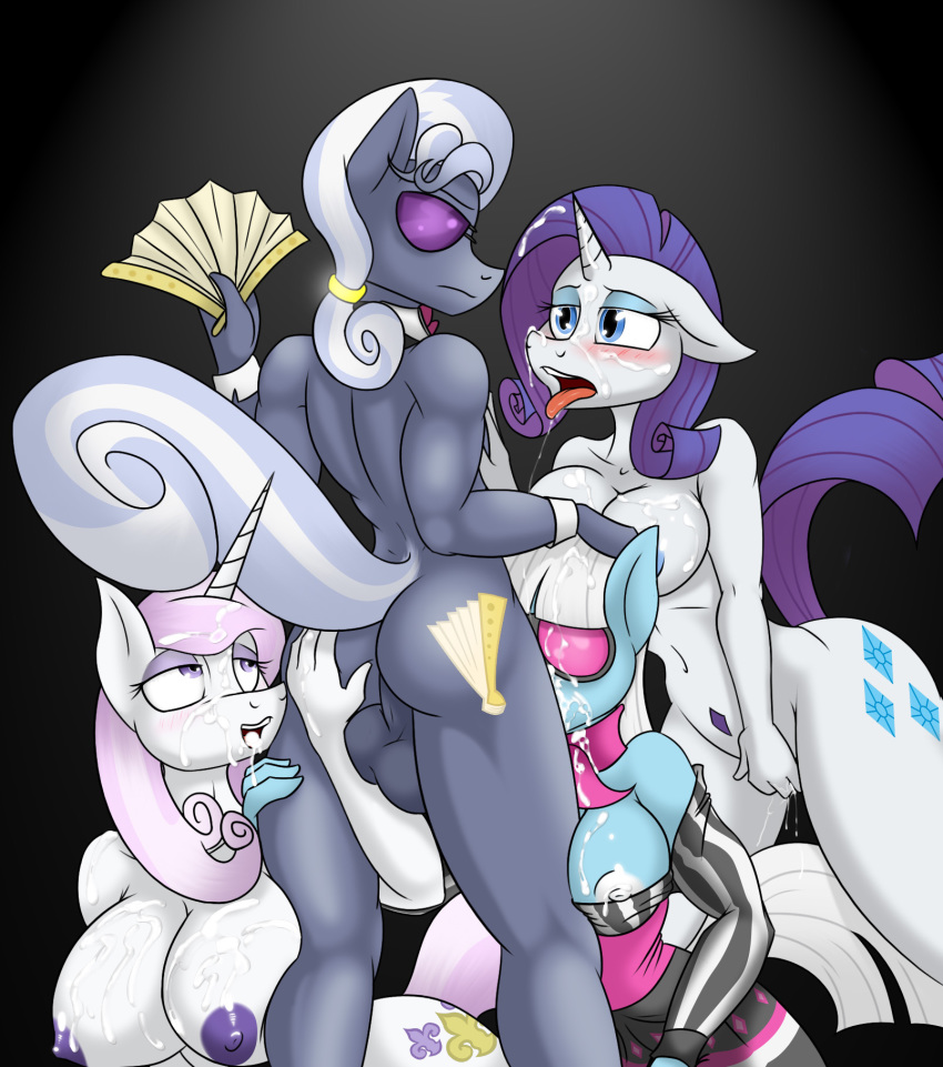 anthro anthrofied equine female friendship_is_magic hoity_toity_(mlp) horn horse lil'_miss_jay male my_little_pony photo_finish_(mlp) pony rarity_(mlp) straight_hair unicorn