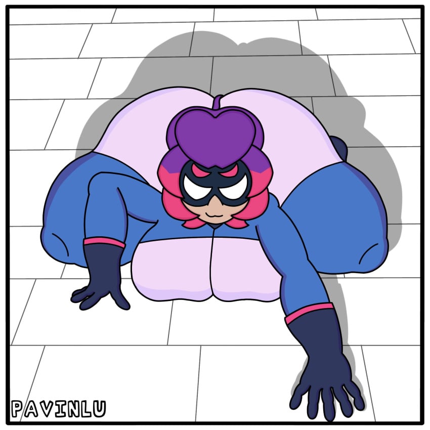 1girls amazing_charlie_(brawl_stars) ass_focus big_ass big_breasts big_butt brawl_stars charlie_(brawl_stars) clothing crawling dat_ass female female_only hyper_ass hyper_butt light-skinned_female looking_at_viewer marvel marvel_comics mask masked_female parody pavinlu purple_hair spider-man_(series) squatting superheroine wall