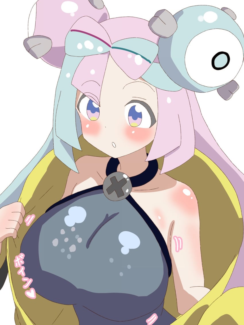 1girls blush breasts cleavage clothed clothing creatures_(company) female female_only game_freak generation_1_pokemon gym_leader iono_(pokemon) magnemite nintendo npc npc_trainer omunifork pokemon pokemon_rgby pokemon_sv screw