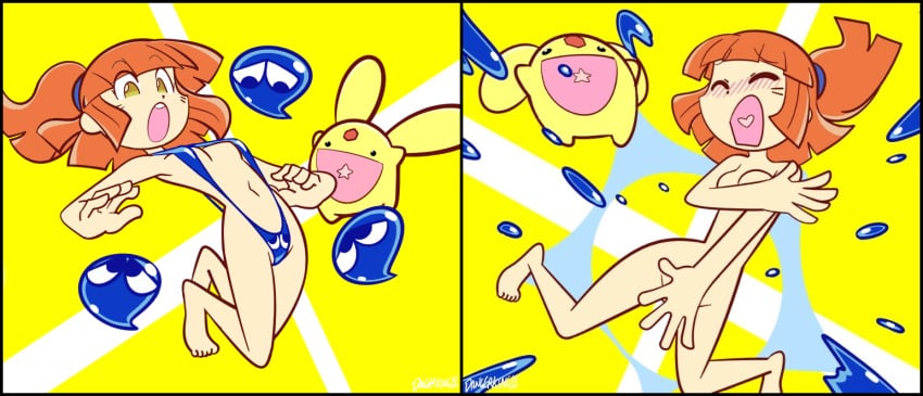 1girls arle_nadja breasts carbuncle dangerking11 embarrassed female nude puyo_puyo tagme