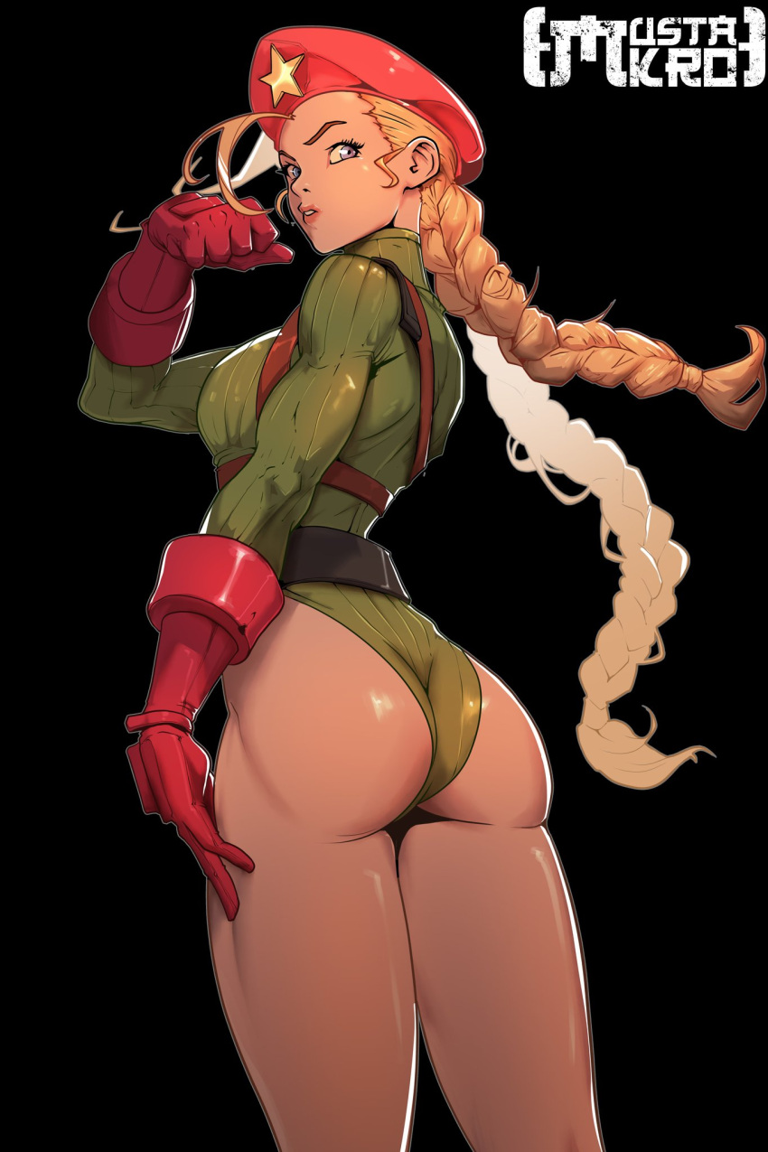 1girls ass ass_out beret blonde_hair bubble_ass bubble_butt cammy_white female female_only leotard mustakro street_fighter street_fighter_6 street_fighter_v thick_thighs