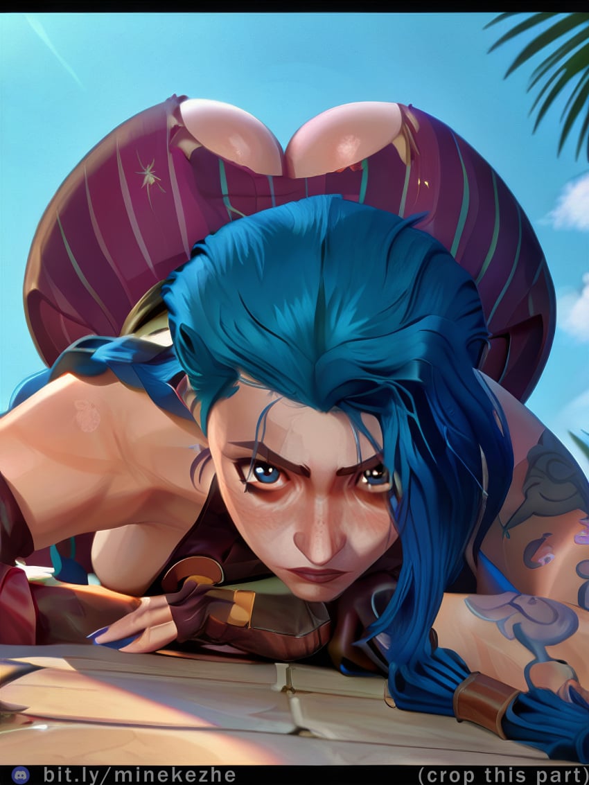 1girls 2d 2d_(artwork) 2d_artwork 3d ai_generated arcane arcane_jinx arms_crossed ass ass_bigger_than_head ass_focus ass_up big_ass big_butt blue_eyes blue_hair blush blushed blushing_female bulge bulge_through_clothing butt_focus crossed_arms drool_on_face drooling eye_contact female female_only gloves hi_res high_resolution highres hips hips_wider_than_shoulders huge_ass huge_butt jinx_(league_of_legends) large_ass large_butt league_of_legends looking_at_viewer low-angle_view lying lying_on_stomach minekezhe on_stomach ponytail ponytails portrait raised_eyebrows ripped_clothing ripped_pants saliva self_upload slim_waist smile smiling smiling_at_viewer solo stable_diffusion tilted_head torn_clothes torn_clothing torn_legwear torn_pants watermark wide_hips