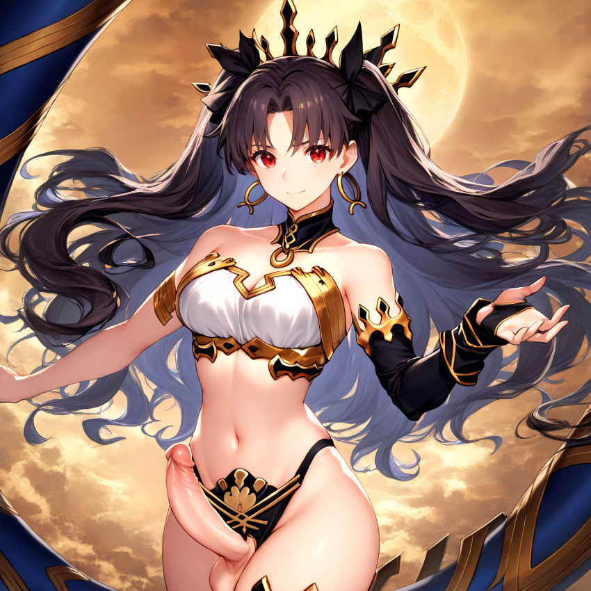 1futa ai_generated balls breasts casual curvy dickgirl futa_only futanari ishtar_(fate) looking_at_viewer nsfw penis perfect_body pork_souls ready_to_fuck taker_pov