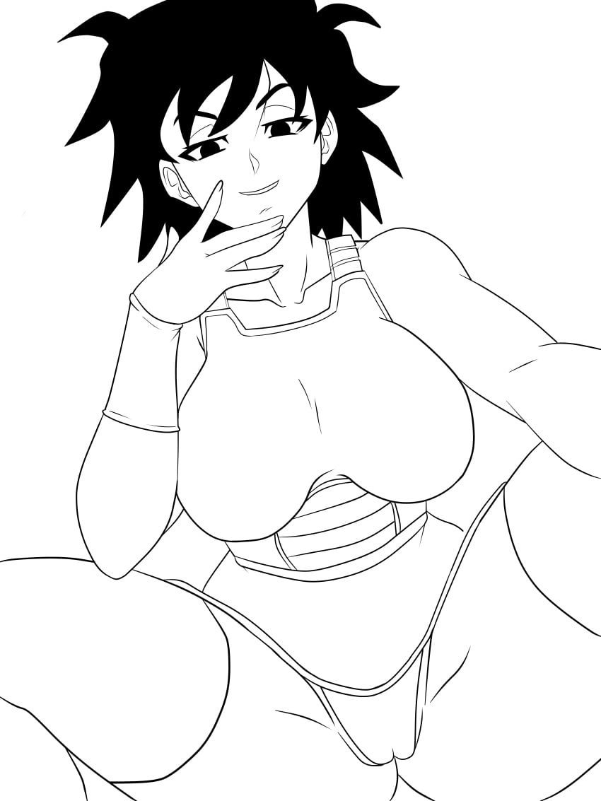 1girls 1milf armor big_ass big_breasts big_thighs black_hair dragon_ball dragon_ball_super gine hand_on_face looking_at_viewer mature_female milf mother saiyan saiyan_armor saiyan_girl smile smiling smiling_at_viewer thighs uncolored voluptuous