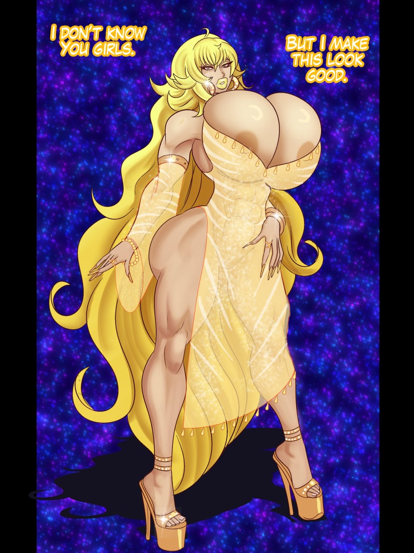 annon bimbo huge_breasts lips revealing_clothes rwby tagme thick_lips thick_thighs wide_hips yang_xiao_long
