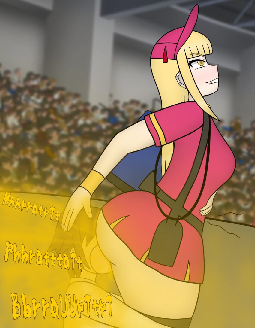 1boy 1girl1boy 1girls ballpark_de_tsukamaete! beer big_ass big_butt biting_lip biting_own_lip blonde_female blonde_hair clothed dominant dominant_female fart fart_fetish fart_in_mouth farting farting_in_face farting_in_mouth farting_on_another farting_on_face farts femdom givmestinkygirl gyaru open_mouth ruriko yellow_eyes