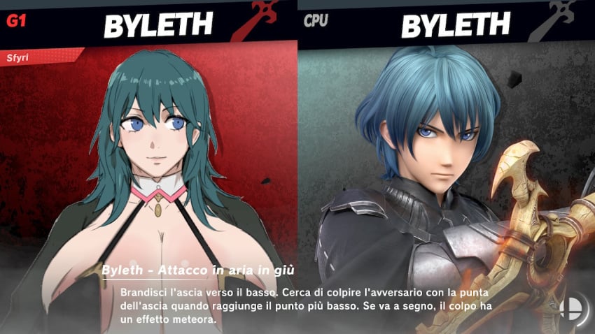 3d adapted_costume alternate_body_type alternate_breast_size big_breasts big_nipples blue_eyes braless breasts byleth_(fire_emblem) byleth_(fire_emblem)_(female) byleth_(fire_emblem)_(male) casual casual_nudity crotch crotchless exposed exposed_breasts exposed_nipples exposed_pussy female fire_emblem fire_emblem:_three_houses game_mod gigantic_breasts huge_breasts huge_nipples kunaboto_(style) leggings male mod nipples pussy ripped_clothing ripped_leggings ripped_tights sfyri smash_bros smash_bros_ultimate super_smash_bros. tight_clothing tights tribute