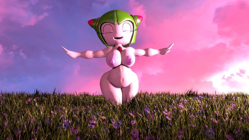 alien alien_girl alternate_version_available anthro cosmo_the_seedrian field flower happy happy_female nude nude_female plant plant_girl pregnant pregnant_female sonic_(series) sonicthebitch
