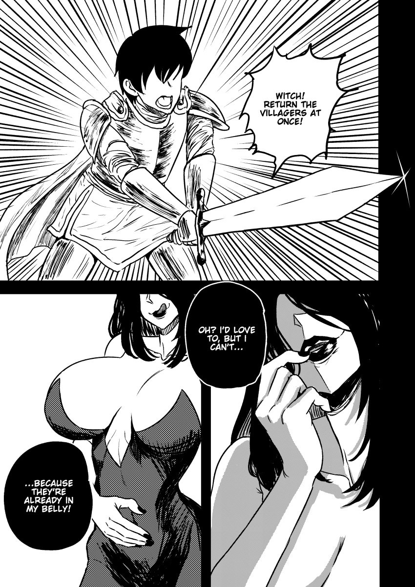 1boy comic female female_pred giantess male man_eating_witch_(shoulderenjoyer) oral_vore shoulderenjoyer tagme vore