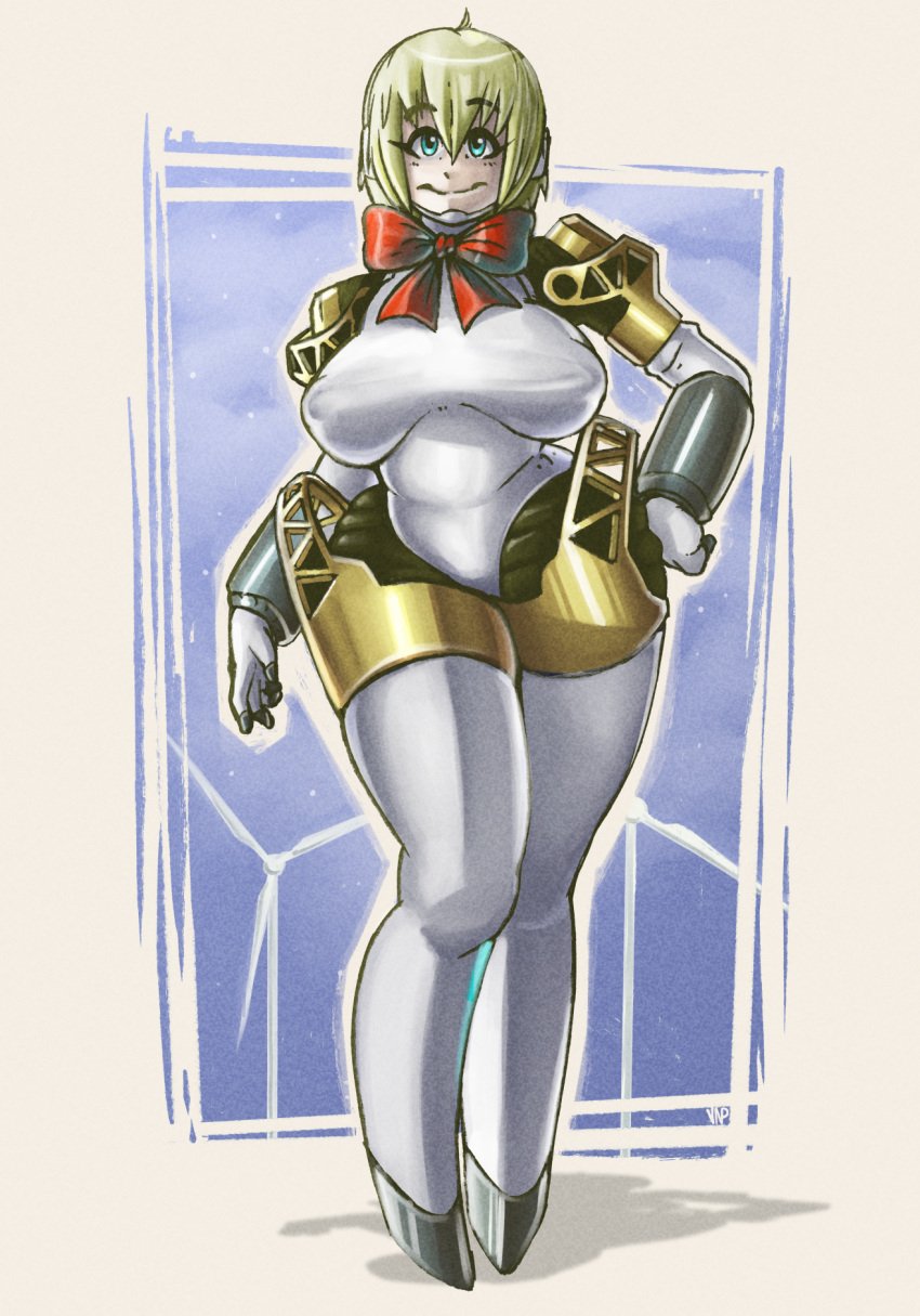 1girls aigis_(persona) android big_breasts breasts large_breasts nipple_bulge persona persona_3 robot thick_thighs vapolygon wide_hips