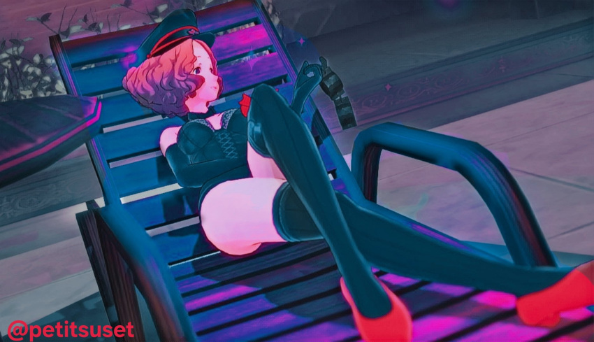 haru_okumura legwear masochism persona_5 sexy_clothing solo